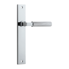 Door Lever Brunswick Rectangular Latch Polished Chrome H240xW38xP60mm in Polished Chrome