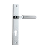 Door Lever Brunswick Rectangular Euro Polished Chrome CTC85mm H240xW38xP60mm in Polished Chrome