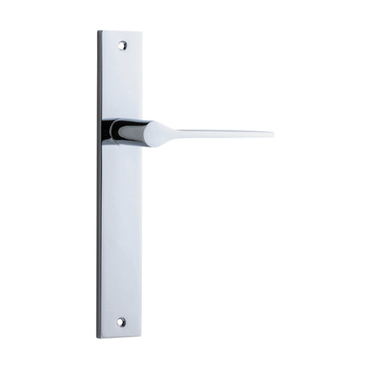 Door Lever Como Rectangular Latch Polished Chrome H240xW38xP59mm in Polished Chrome