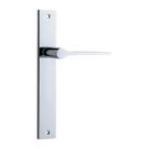 Door Lever Como Rectangular Latch Right Hand Fixed Polished Chrome L119xP59mm BPH240xW38mm in Polished Chrome