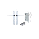 Door Lever Como Rectangular Euro Pair Polished Chrome CTC85mm L119xP59mm BPH240xW38mm Mortice Lock Euro Polished Chrome CTC85mm Backset 60mm, Euro Cylinder Dual Function 5 Pin Polished Chrome 65mm KA4 in Polished Chrome