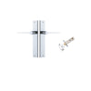 Door Lever Como Rectangular Polished Chrome L119xP59mm BPH240xW38mm Passage Kit Tube Latch Split Cam 'T' Striker Polished Chrome Backset 60mm in Polished Chrome