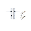 Door Lever Como Rectangular Privacy Polished Chrome CTC85mm L119xP59mm BPH240xW38mm Privacy Kit Tube Latch Split Cam 'T' Striker Polished Chrome Backset 60mm, Privacy Bolt Round Bolt Polished Chrome Backset 60mm in Polished Chrome