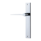 Door Lever Como Rectangular Latch Left Hand Fixed Polished Chrome L119xP59mm BPH240xW38mm in Polished Chrome