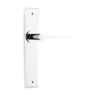 Door Lever Como Chamfered Latch Polished Chrome H240xW50xP61mm in Polished Chrome