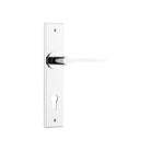 Door Lever Como Chamfered Euro Polished Chrome H240xW50xP61mm in Polished Chrome