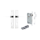 Door Lever Como Chamfered Euro Pair Polished Chrome CTC85mm L119xP61mm BPH240xW50mm Mortice Lock Euro Polished Chrome CTC85mm Backset 60mm Euro Cylinder Key Thumb 5 Pin Polished Chrome 65mm KA4 in Polished Chrome