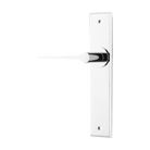 Door Lever Como Chamfered Latch Left Hand Fixed Polished Chrome L119xP61mm BPH240xW50mm in Polished Chrome