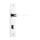 Door Lever Como Chamfered Privacy Polished Chrome H240xW50xP61mm in Polished Chrome