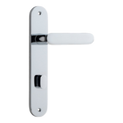 Door Lever Bronte Oval Privacy Polished Chrome CTC85mm H237xW40xP56mm in Polished Chrome