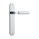 Door Lever Berlin Oval Latch Polished Chrome H237xW40xP57mm in Polished Chrome