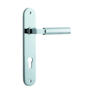 Door Lever Berlin Oval Euro Polished Chrome CTC85mm H237xW40xP57mm in Polished Chrome