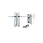 Pair of Iver Berlin lever door handles on oval backplates, featuring sleek modern design in brushed metal finish.