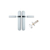 Door Lever Berlin Oval Polished Chrome L120xP57mm BPH240xW40mm Passage Kit Tube Latch Split Cam 'T' Striker Polished Chrome Backset 60mm in Polished Chrome