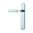Door Lever Berlin Oval Latch Left Hand Fixed Polished Chrome L120xP57mm BPH240xW40mm in Polished Chrome