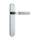 Door Lever Brunswick Oval Latch Polished Chrome H237xW40xP60mm in Polished Chrome