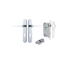 Door Lever Como Oval Euro Pair Polished Chrome CTC85mm L119xP59mm BPH240xW40mm Mortice Lock Euro Polished Chrome CTC85mm Backset 60mm, Euro Cylinder Dual Function 5 Pin Polished Chrome 65mm KA4 in Polished Chrome