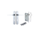 Door Lever Como Oval Euro Pair Polished Chrome CTC85mm L119xP59mm BPH240xW40mm Mortice Lock Euro Polished Chrome CTC85mm Backset 60mm, Euro Cylinder Key Thumb 5 Pin Polished Chrome 65mm KA4 in Polished Chrome