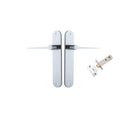 Door Lever Como Oval Polished Chrome L119xP59mm BPH240xW40mm Passage Kit Tube Latch Split Cam 'T' Striker Polished Chrome Backset 60mm in Polished Chrome