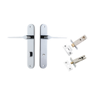Door Lever Como Oval Privacy Polished Chrome CTC85mm L119xP59mm BPH240xW40mm Privacy Kit Tube Latch Split Cam 'T' Striker Polished Chrome Backset 60mm, Privacy Bolt Round Bolt Polished Chrome Backset 60mm in Polished Chrome