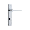 Door Lever Como Oval Privacy Polished Chrome CTC85mm H240xW40xP59mm in Polished Chrome
