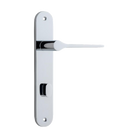 Door Lever Como Oval Privacy Polished Chrome CTC85mm H240xW40xP59mm in Polished Chrome