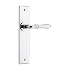 Door Lever Sarlat Chamfered Latch Polished Chrome H240xW50xP55mm in Polished Chrome