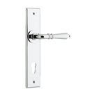 Door Lever Sarlat Chamfered Euro Polished Chrome H240xW50xP55mm in Polished Chrome