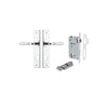 Door Lever Sarlat Chamfered Euro Pair Polished Chrome CTC85mm L111xP55mm BPH240xW50mm Mortice Lock Euro Polished Chrome CTC85mm Backset 60mm, Euro Cylinder Key Thumb 5 Pin Polished Chrome 65mm KA4 in Polished Chrome
