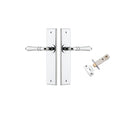 Door Lever Sarlat Chamfered Polished Chrome L111xP55mm BPH240xW50mm Passage Kit Tube Latch Split Cam 'T' Striker Polished Chrome Backset 60mm in Polished Chrome