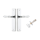 Door Lever Sarlat Chamfered Polished Chrome L111xP55mm BPH240xW50mm Passage Kit Tube Latch Split Cam 'T' Striker Polished Chrome Backset 60mm in Polished Chrome