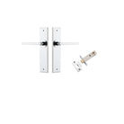 Door Lever Baltimore Chamfered Polished Chrome L118xP56mm BPH240xW50mm Passage Kit Tube Latch Split Cam 'T' Striker Polished Chrome Backset 60mm in Polished Chrome