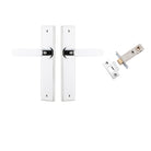 Door Lever Bronte Chamfered Polished Chrome L117xP55mm BPH240xW50mm Passage Kit Tube Latch Split Cam 'T' Striker Polished Chrome Backset 60mm in Polished Chrome