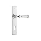 Door Lever Verona Chamfered Euro Polished Chrome CTC85mm H240xW50xP59mm in Polished Chrome