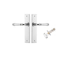 Door Lever Verona Chamfered Polished Chrome L122xP58mm BPH240xW50mm Passage Kit Tube Latch Split Cam 'T' Striker Polished Chrome Backset 60mm in Polished Chrome