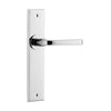 Door Lever Annecy Chamfered Latch Polished Chrome H240xW50xP65mm in Polished Chrome