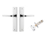 Door Lever Annecy Chamfered Polished Chrome L117xP65mm BPH240xW50mm Passage Kit Tube Latch Split Cam 'T' Striker Polished Chrome Backset 60mm in Polished Chrome