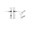 Door Lever Annecy Chamfered Privacy Polished Chrome CTC85mm L117xP65mm BPH240xW50mm Privacy Kit Tube Latch Split Cam 'T' Striker Polished Chrome Backset 60mm, Privacy Bolt Round Bolt Polished Chrome Backset 60mm in Polished Chrome