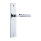 Door Lever Brunswick Chamfered Latch Polished Chrome H240xW50xP60mm in Polished Chrome