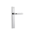 Door Lever Oslo on Long Backplate Polished Chrome H237xW50xP57mm in Polished Chrome