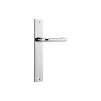 Door Lever Oslo on Long Backplate Polished Chrome H237xW50xP57mm in Polished Chrome