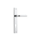 Door Lever Oslo Rectangular Euro Polished Chrome CTC85mm H237xW50xP57mm in Polished Chrome