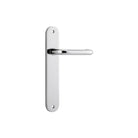 Door Lever Oslo Oval Latch Polished Chrome H230xW40xP57mm in Polished Chrome