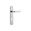 Door Lever Oslo Oval Euro Polished Chrome CTC85mm H230xW40xP57mm in Polished Chrome