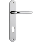 Door Lever Oslo Oval Euro Polished Chrome CTC85mm H230xW40xP57mm in Polished Chrome