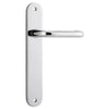 Door Lever Oslo Return Oval Polished Chrome L118xP54mm BPH240xW40mm Passage Kit Tube Latch Split Cam 'T' Striker Polished Chrome Backset 60mm in Polished Chrome