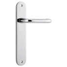 Door Lever Oslo Return Oval Polished Chrome L118xP54mm BPH240xW40mm Passage Kit Tube Latch Split Cam 'T' Striker Polished Chrome Backset 60mm in Polished Chrome