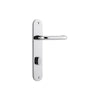 Door Lever Oslo Oval Privacy Polished Chrome CTC85mm H230xW40xP57mm in Polished Chrome