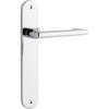 Door Lever Baltimore Return Oval Latch Pair Polished Chrome H240xW40xP58mm in Polished Chrome