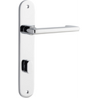 Door Lever Baltimore Return Oval Privacy Pair Polished Chrome CTC85mm H240xW40xP58mm in Polished Chrome